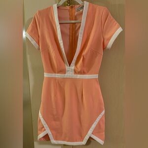 Rarely worn Showpo orange/salmon dress